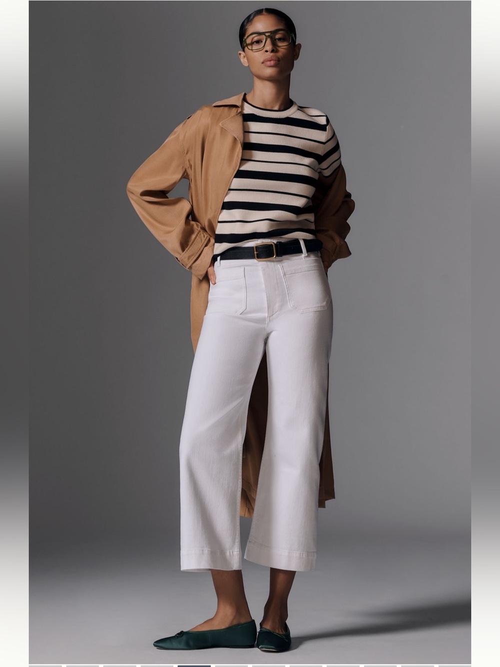 Maeve The Colette White Cropped Wide-Leg Jeans - Picture 5 of 12